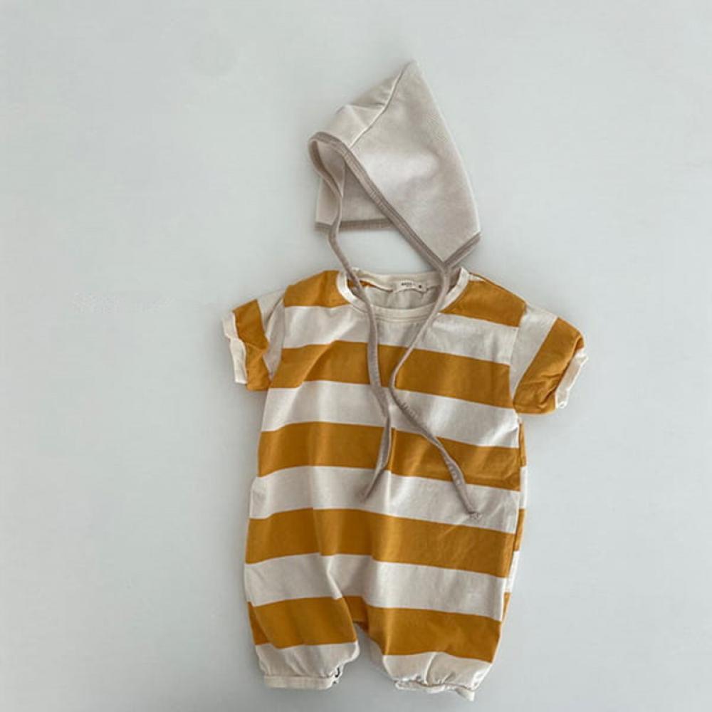 0~2Y Infant Summer Striped Romper 2022 Summer New Thin Section Short-Sleeved Bag Fart Clothes Baby Baby Onesie Wholesale Baby Clothes