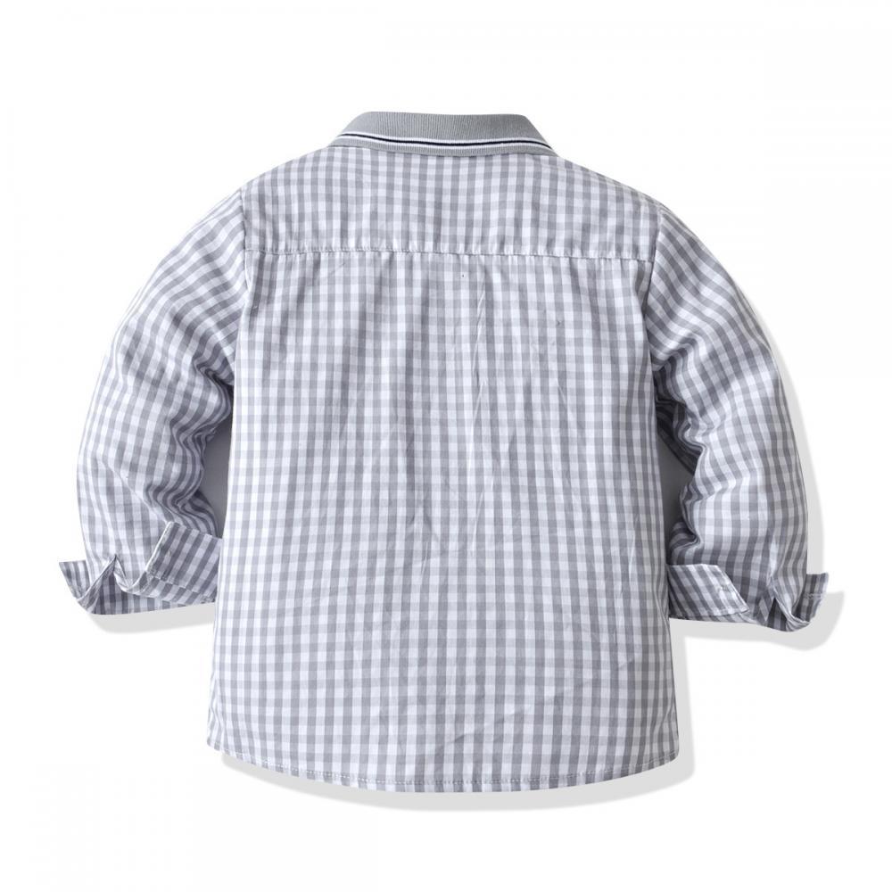 Boys Spring/autumn Plaid Shirt Lapel Cardigan Baby Boys Clothing Wholesale