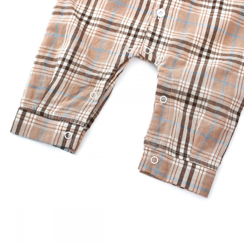 Boys Autumn Long Sleeve Plaid Jumpsuit Wholesale Baby Rompers