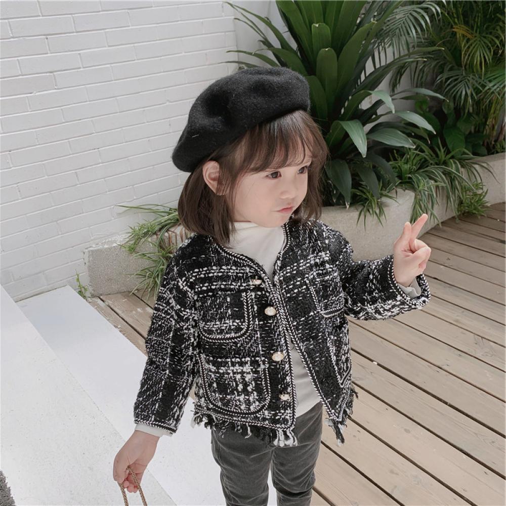 Girls Spring/autumn Tassel Long-sleeve Coat Wholesale Girl Clothing