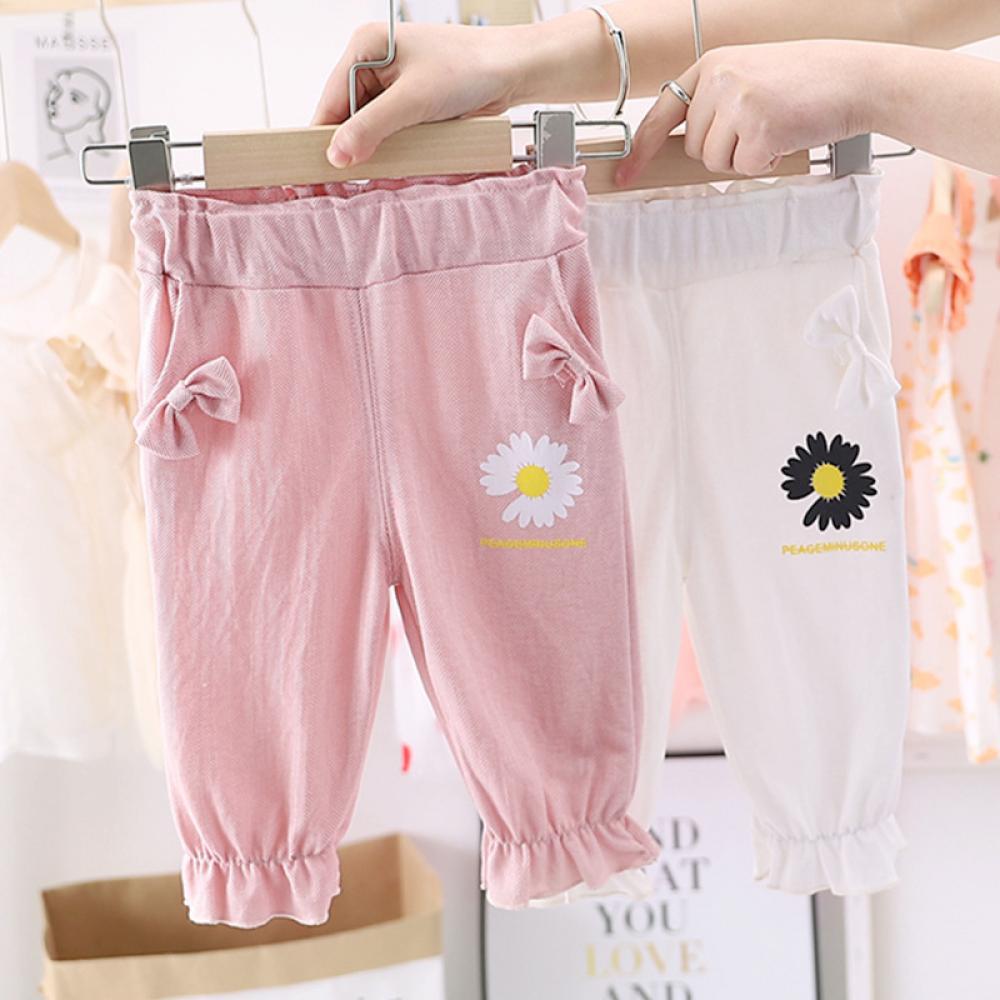 Girls Summer Girls' Chrysanthemum Printed Thin Anti Mosquito Pants Wholesale Girl Clothing