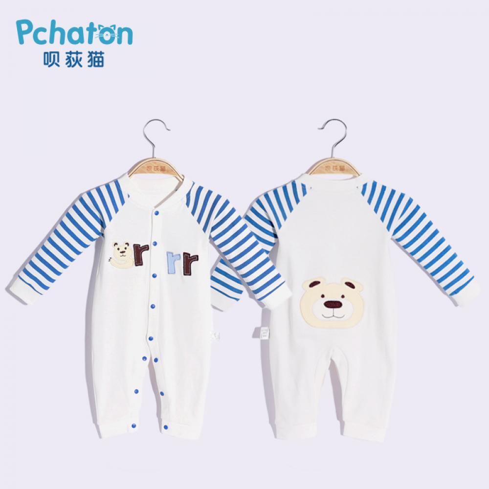 Newborn Baby Long Stripe Sleeve Cartoon Jumpsuit Baby Wholesales