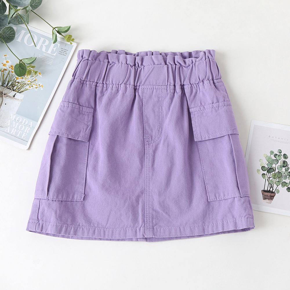 Girls' Solid Half Body Denim Skirt Girls Boutique Clothes Wholesale