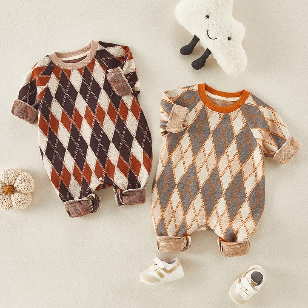 Newborn Boys Patchwork Plaid Romper Buy Baby Clothes Wholesale