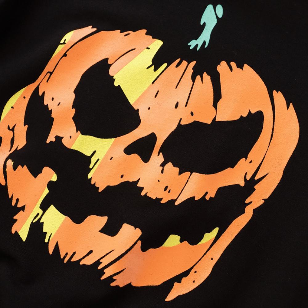 Boys Autumn Winter Halloween Pumpkin Head Printed Long Sleeve Round Neck Pullover Bulk Childrens Clothes