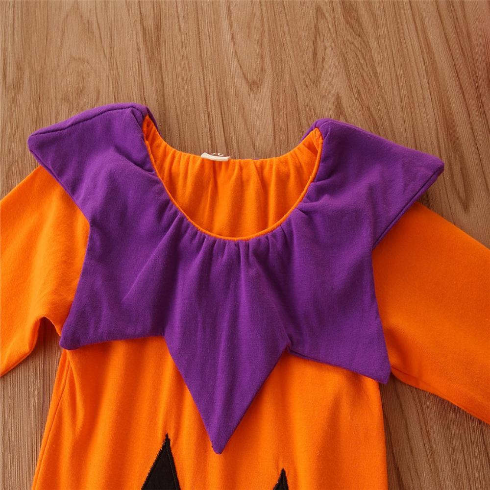 Baby Halloween Style Pumpkin Print Long Sleeve Jumpsuit Baby Clothes Wholesale Bulk