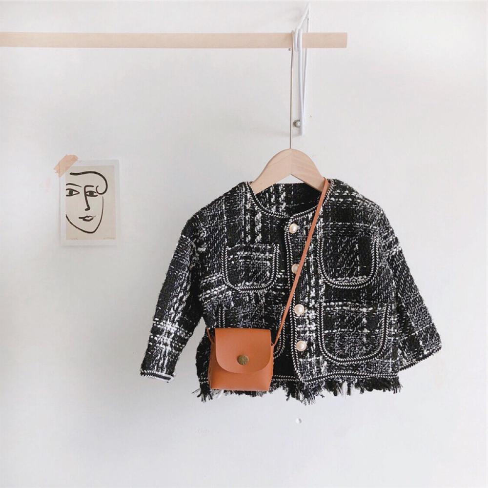 Girls Spring/autumn Tassel Long-sleeve Coat Wholesale Girl Clothing