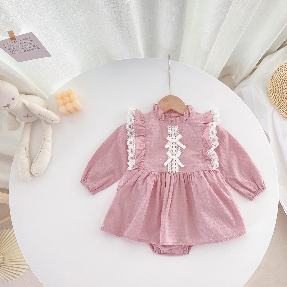 Girls Lolita Long Sleeve Lace Fashion Jumpsuit Wholesale Baby Rompers