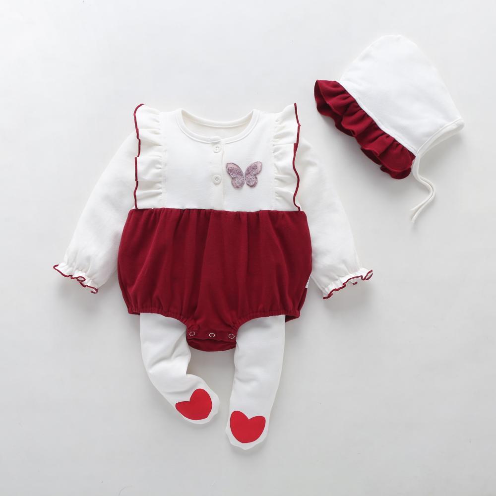 Newborn Bow-tie Long-sleeve Spring and Autumn Jumpsuit Wholesale Clothing Baby