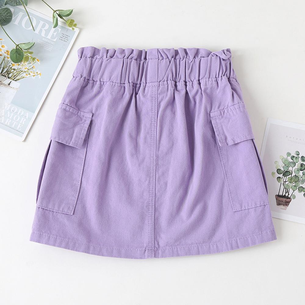 Girls' Solid Half Body Denim Skirt Girls Boutique Clothes Wholesale