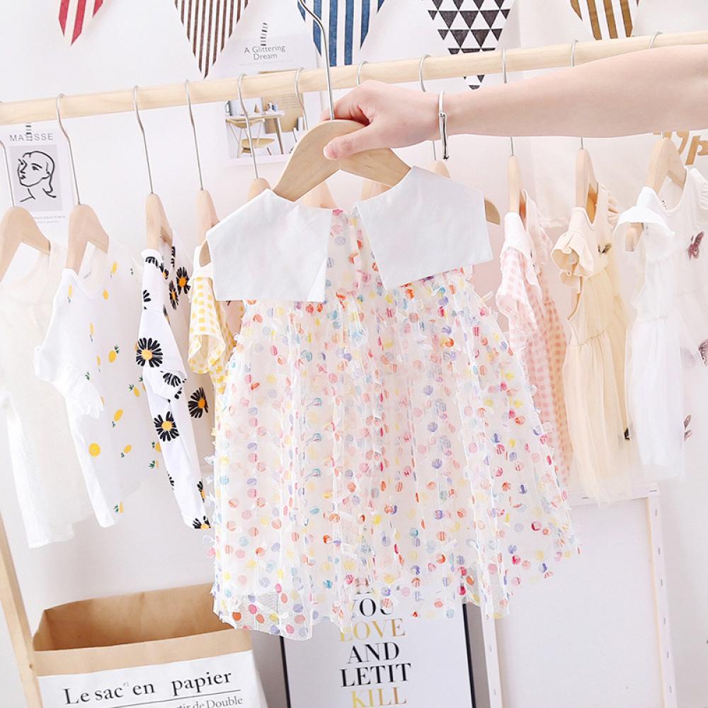 Girls Summer Girl's Mesh Sleeveless Princess Skirt Wholesale Little Girl Boutique Clothing