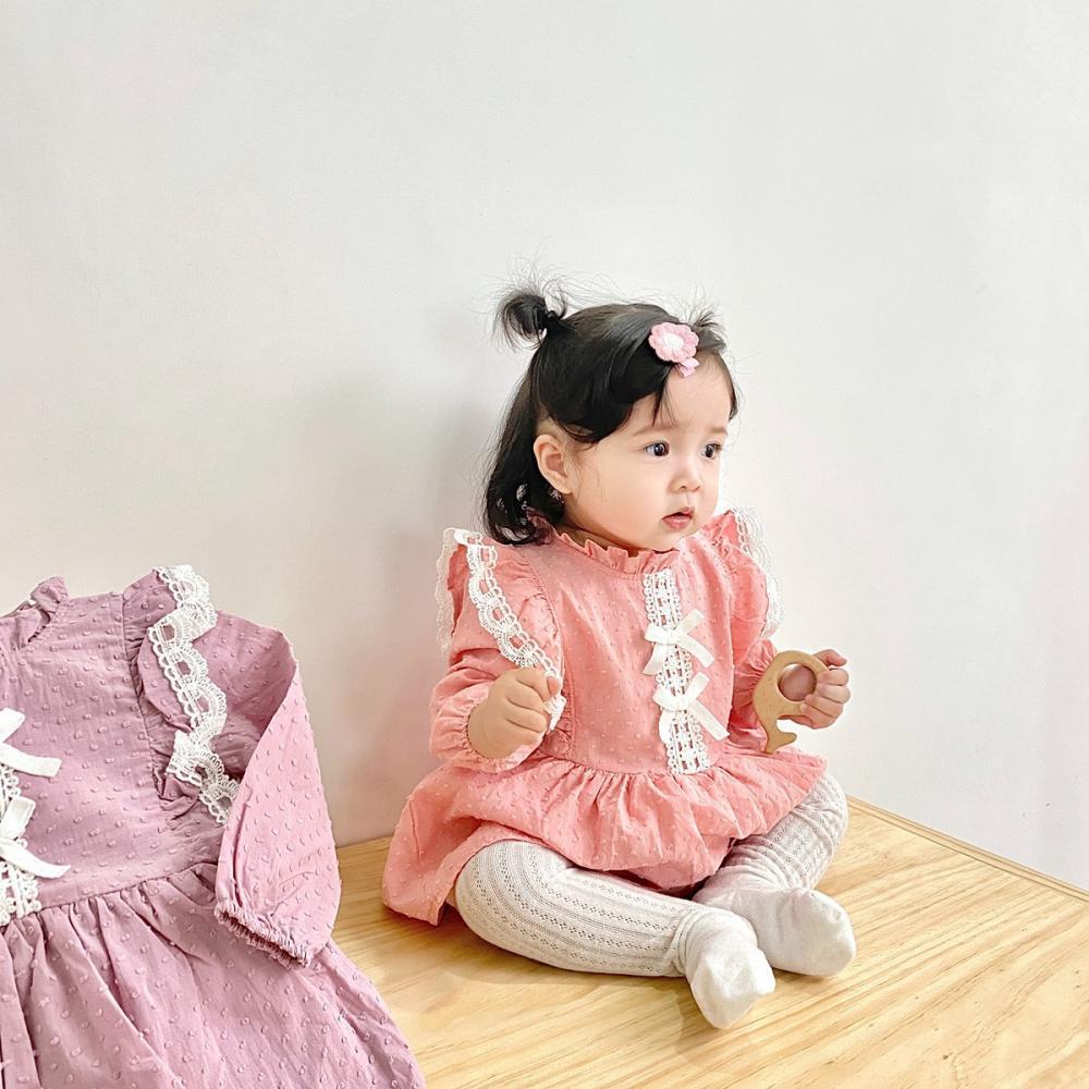 Girls Lolita Long Sleeve Lace Fashion Jumpsuit Wholesale Baby Rompers