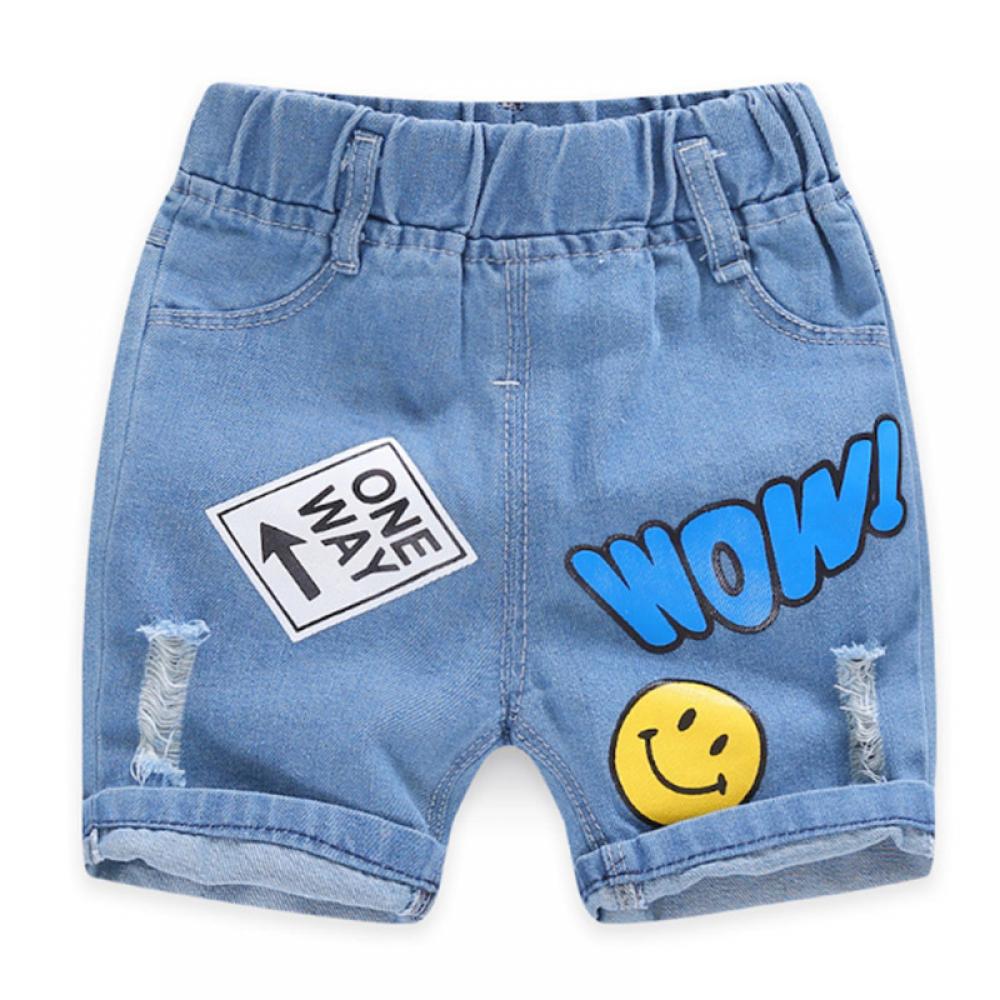 Boys Summer Shorts Denim Printed Jeans Boy Wholesale Clothing