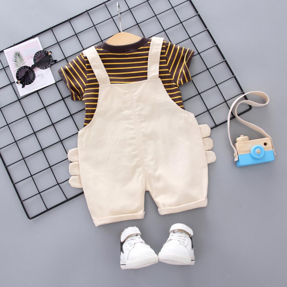 Children's Short-Sleeved Suit Male And Female Baby Summer Short-Sleeved Strap Two-Piece Suit 0-4 Y Infant Children's Suit Wholesale Kids Clothing