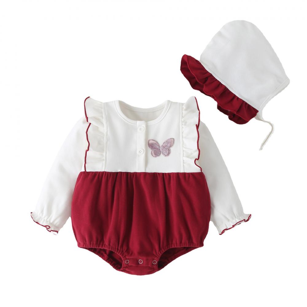 Newborn Bow-tie Long-sleeve Spring and Autumn Jumpsuit Wholesale Clothing Baby