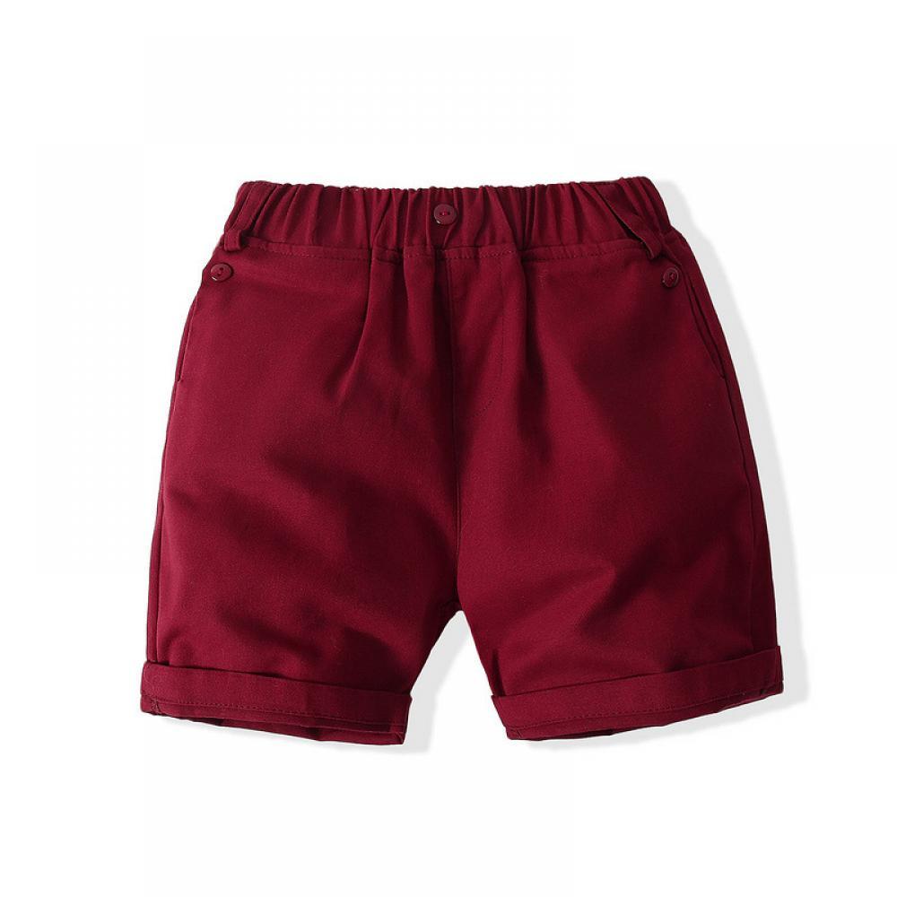 Boys Summer Boys' Cartoon Car Printed Short Sleeve Lapel Shirt & Solid Shorts Boys Clothes Wholesale