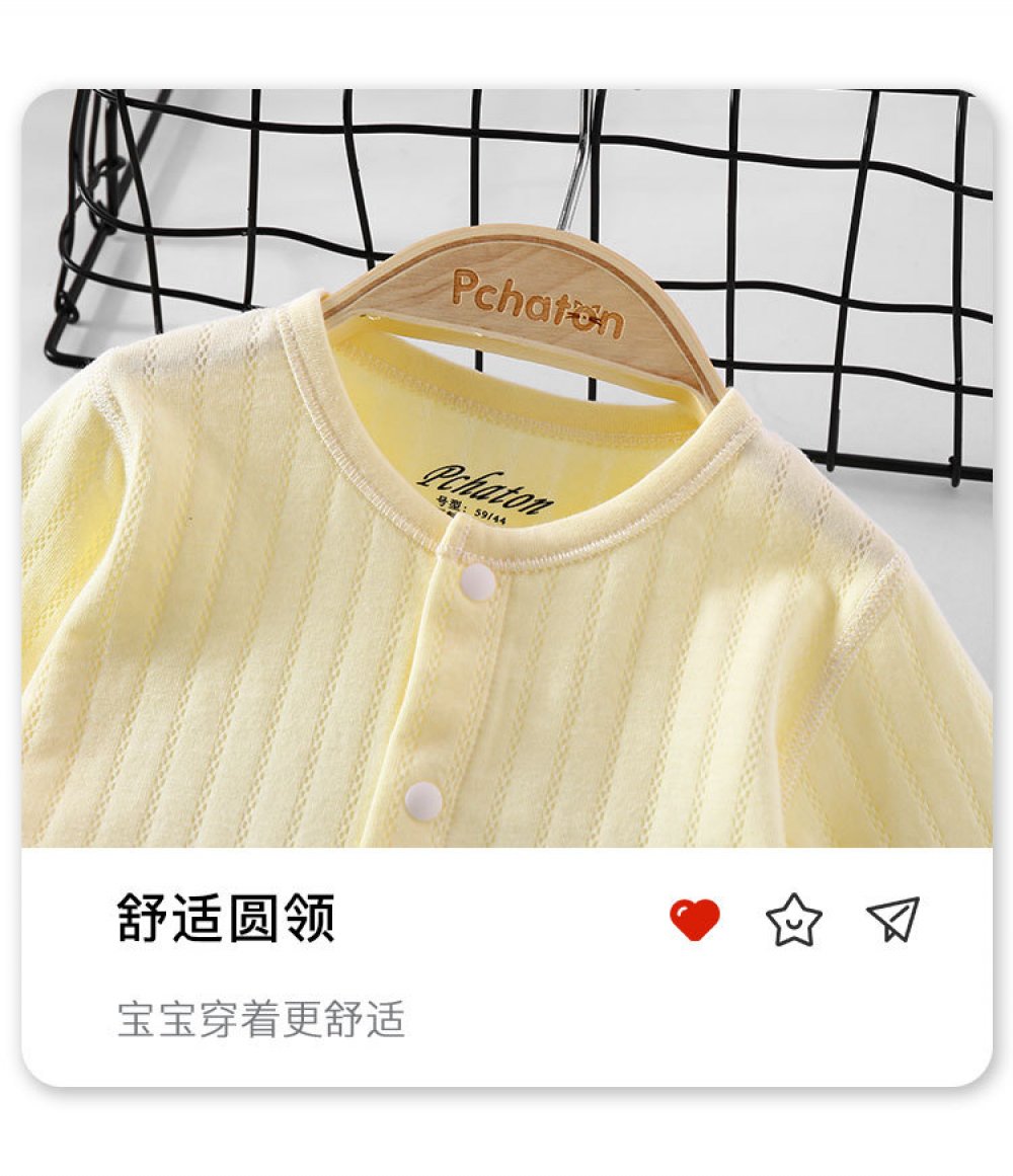 Newborn Baby Solid Color Long Sleeve Cotton Suit Baby Wholesales