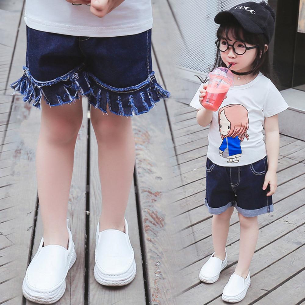 Girls' New Versatile Denim Shorts Wholesale Little Girl Boutique Clothing