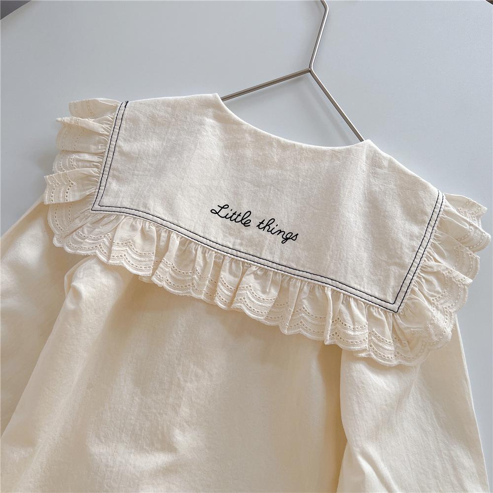Girls Spring and Autumn Embroidered Top T-shirt Girl Boutique Clothing Wholesale