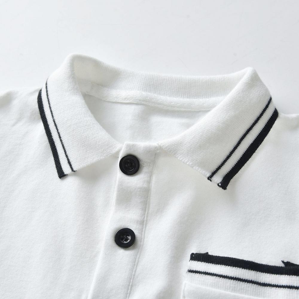 Boys Long Sleeve Cotton Square Collar Pullover T-shirt Trouser Suit Wholesale Toddler Boy Clothes