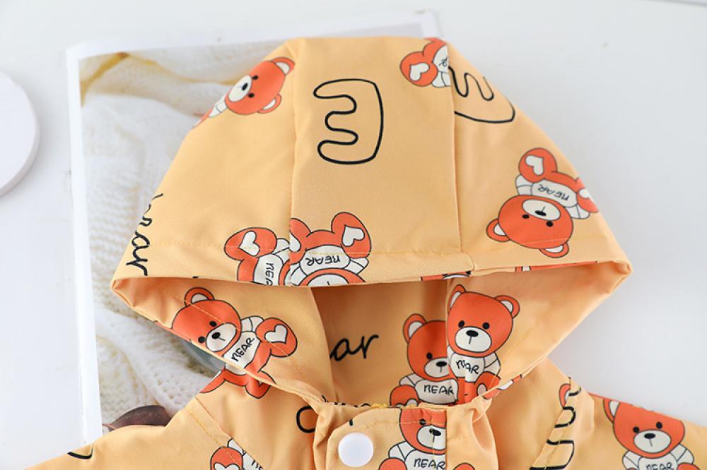 Baby Boys Autumn Long-sleeve Cartoon Bear Hooded Windbreaker Babywear Wholesale