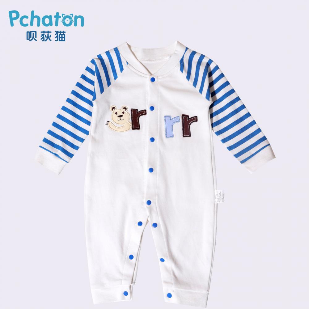 Newborn Baby Long Stripe Sleeve Cartoon Jumpsuit Baby Wholesales