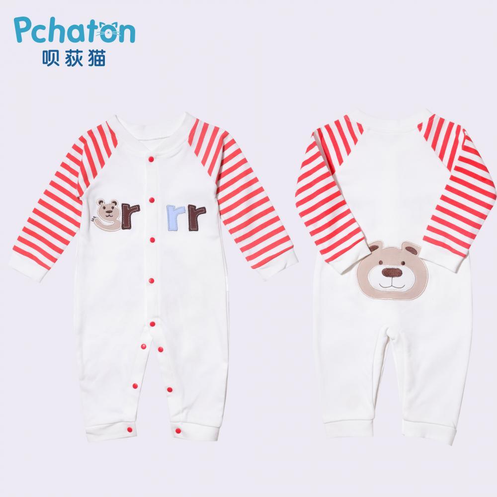 Newborn Baby Long Stripe Sleeve Cartoon Jumpsuit Baby Wholesales