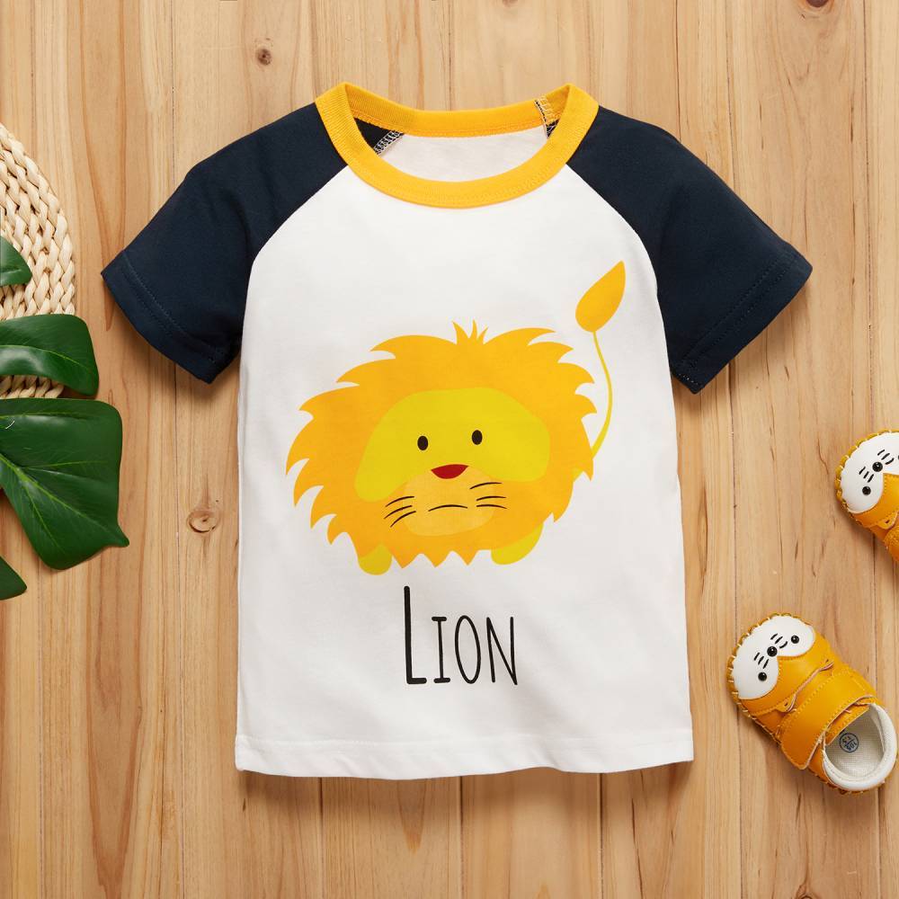 COTTNBABY Baby Unisex Casual Animal & Lion Tee