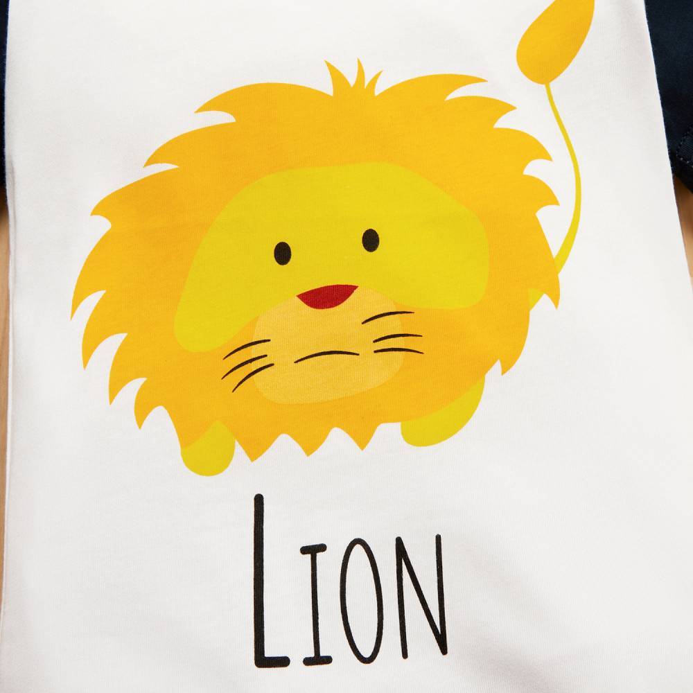 COTTNBABY Baby Unisex Casual Animal & Lion Tee