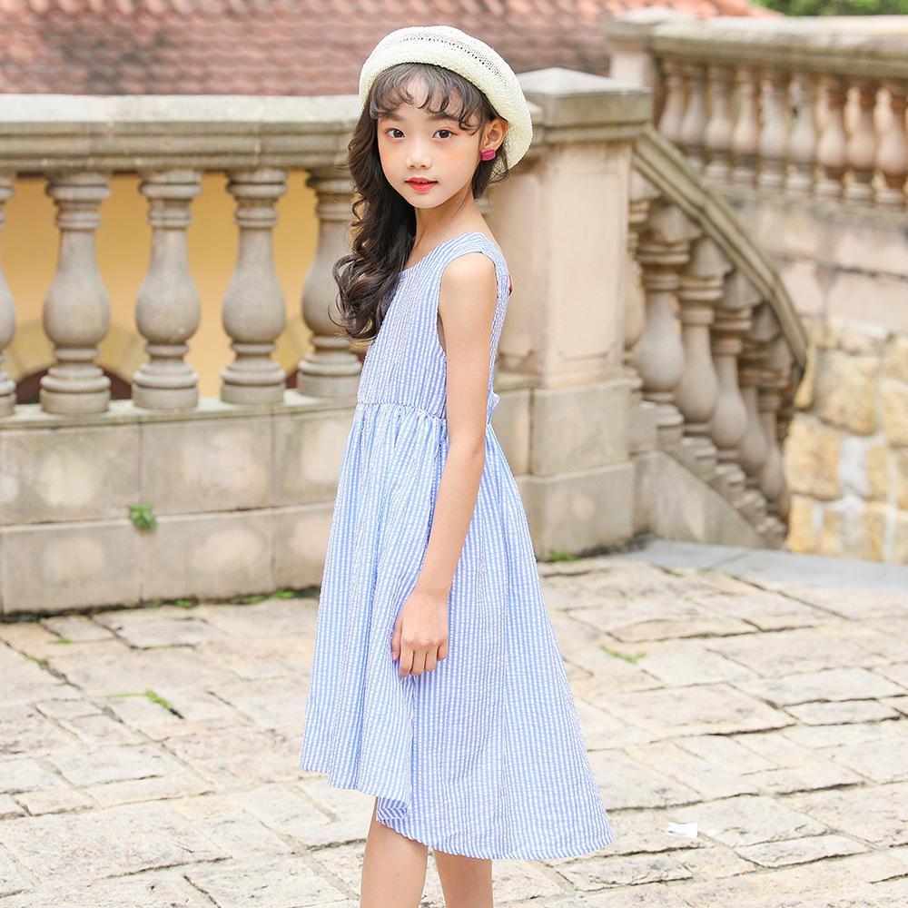 Girls Summer Girls' Sleeveless Striped Princess Skirt Wholesale Girl Clothing