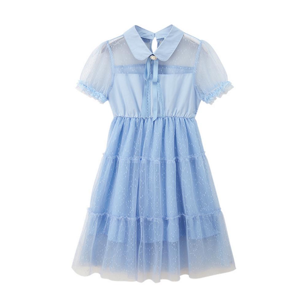 Girls Summer Girl Gauze Solid Color Princess Dress Wholesale Girl Boutique Clothing
