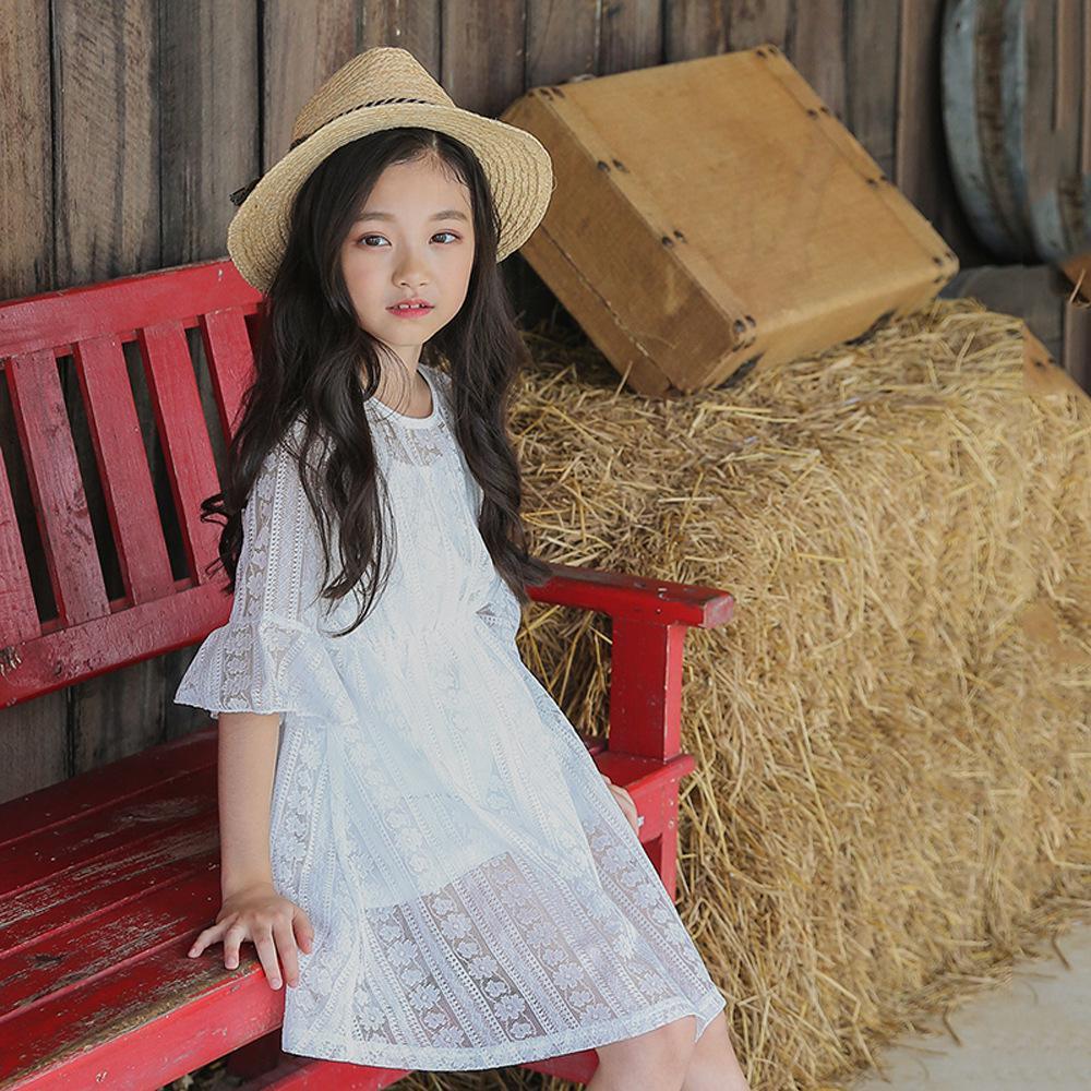 Girls Summer Girls' Lace Solid Color Princess Skirt Wholesale Little Girls Clothes