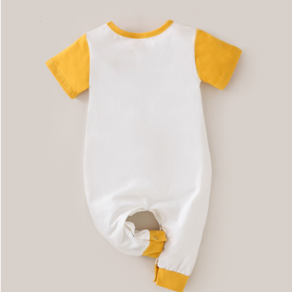 Bosy Summer Baby Boy Dinosaur Print Round Neck Short Sleeve Jumpsuit Wholesale Baby Rompers