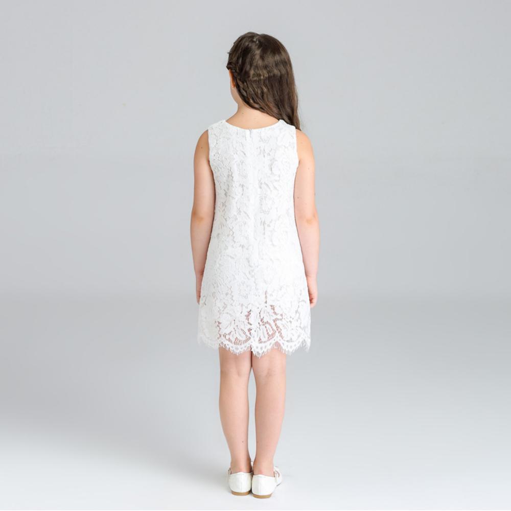 Girls Summer Girls' White Lace Cartoon Print Princess Skirt Girls Clothes Wholesale