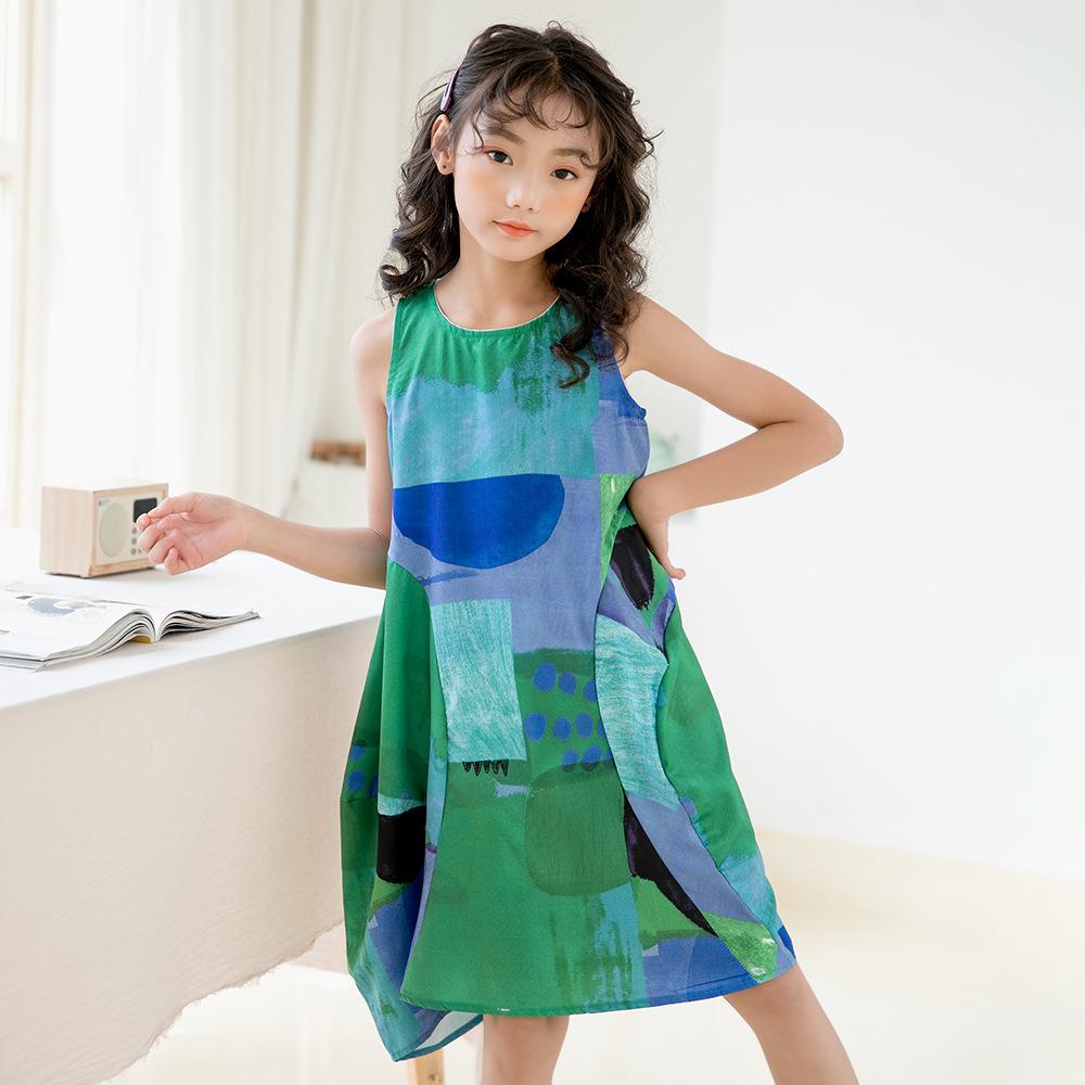 Girls Summer Girls' Sleeveless Princess Skirt Girls Wholesale Dresses