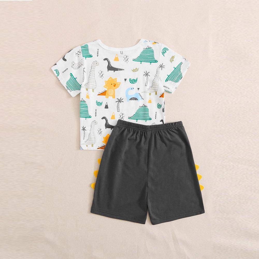 Boys Summer Boys' Animal Print Short Sleeve T-Shirt & Shorts Wholesale Boys Suits