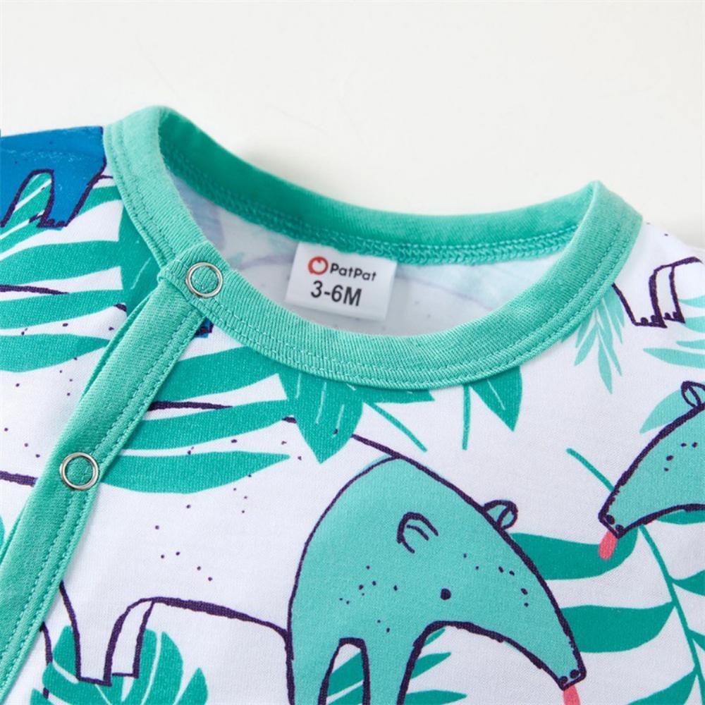 Boys Summer Baby Boy Animal Print Round Neck Short Sleeve Jumpsuit Baby Wholesale Suppliers