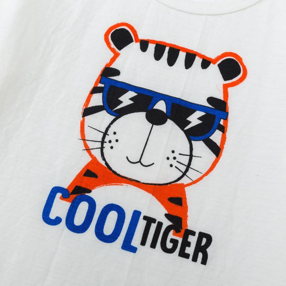 Boys Summer Boys' Letter Tiger Print Solid Round Neck Short Sleeve T-Shirt & Pants Wholesale Toddler Boy Clothing