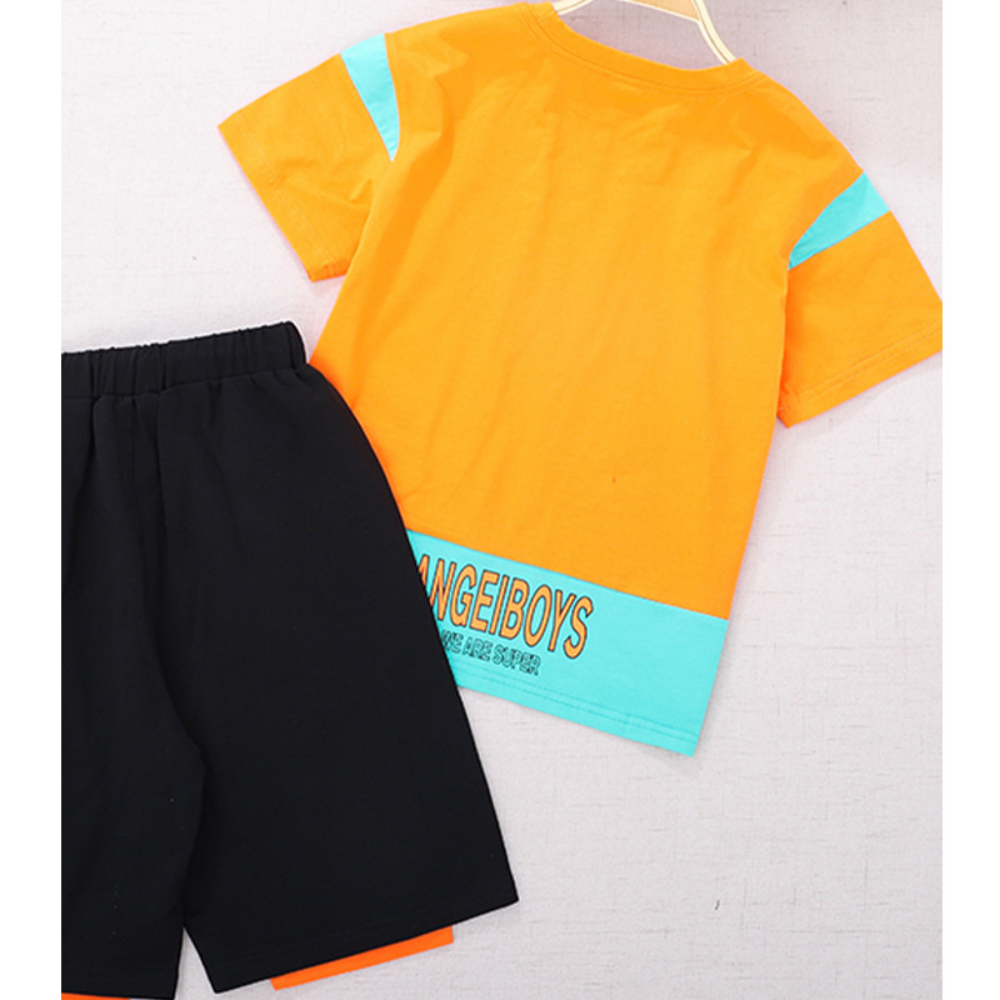Boys Summer Boys' Digital Alphabet Printed Round Neck Short Sleeve T-Shirt & Shorts Little Boys Wholesale Clothing