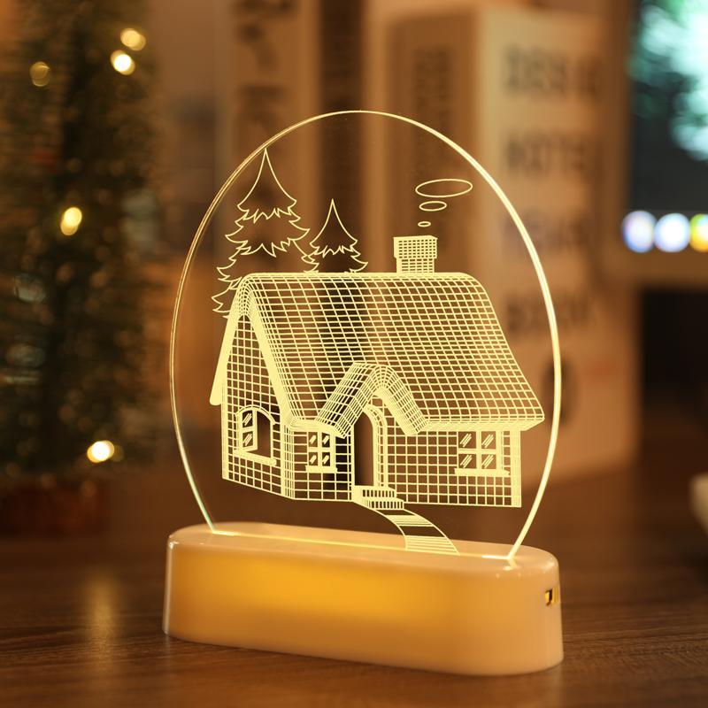 MOQ 6PCS 3D small night lights Christmas decorations LED Christmas lights string wholesale